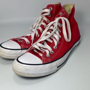 Converse All Star Red Canvas High Top Sneakers Men 6.5 & Women 8.5